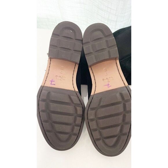 COACH Black Pearla Leather Turnlock Boots Size 7 Equestrian Chunky Q7677 - Picture 4 of 4